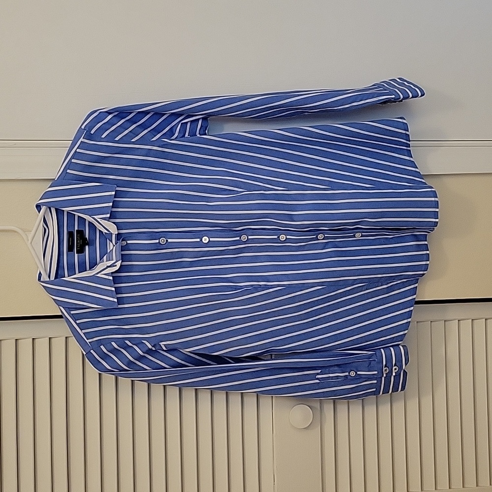 Talbots Perfect Non-Iron Shirt - Blue and White Striped